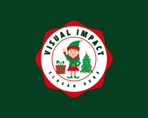 Christmas Elf Girl logo design