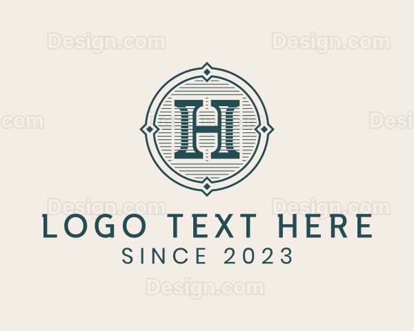 Retro Stylish Business Letter H Logo