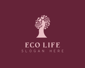 Heart Feminine Woman Tree logo design