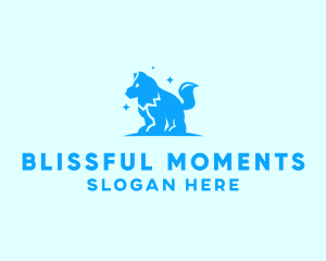 Starry Blue Dog Wolf logo