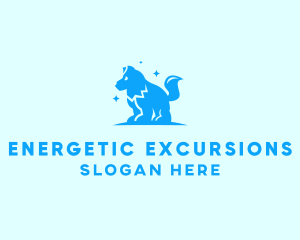 Starry Blue Dog Wolf logo design