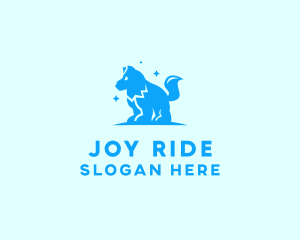 Starry Blue Dog Wolf logo design