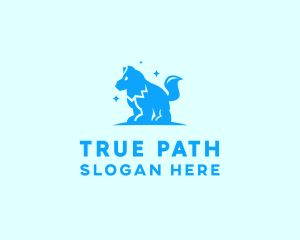 Starry Blue Dog Wolf logo design