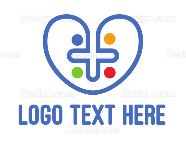 Colorful Cross Heart Logo