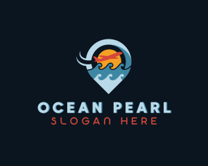 Ocean Airplane Travel logo design