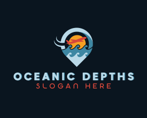 Ocean Airplane Travel logo design