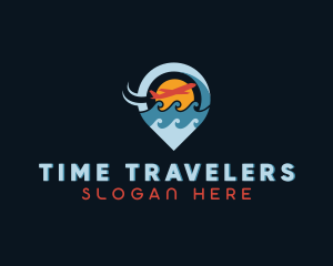 Ocean Airplane Travel logo design