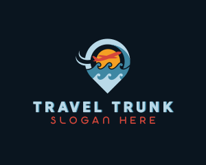 Ocean Airplane Travel logo design