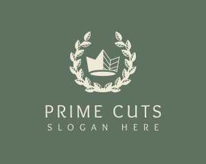 Premium Crown Wreath logo design