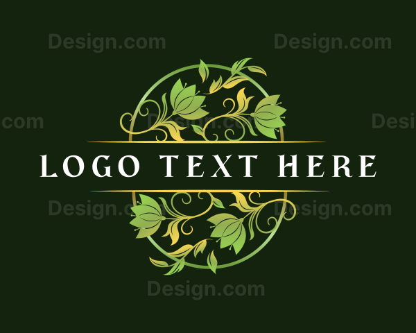 Elegant Floral Garden Emblem Logo