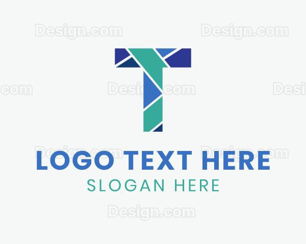 Tile Pattern Letter T Logo