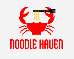 Crab Noodles Restaurant  logo design