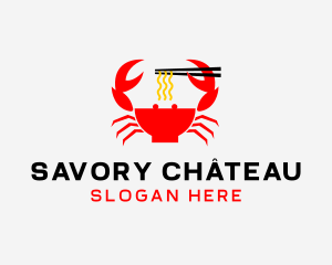 Crab Noodles Restaurant  logo design