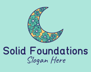 Floral Crescent Moon  logo