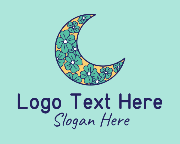 Floral Crescent Moon  logo