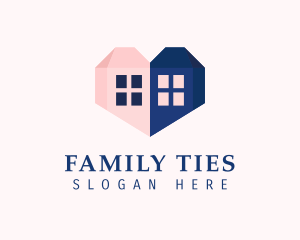 Heart Twin Houses logo design