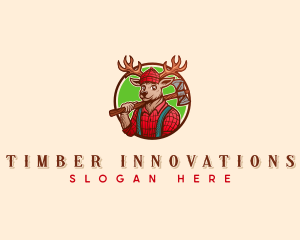 Lumberjack Deer Woodwork logo