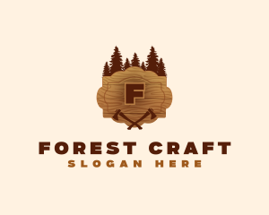 Forest Wood Axe logo design