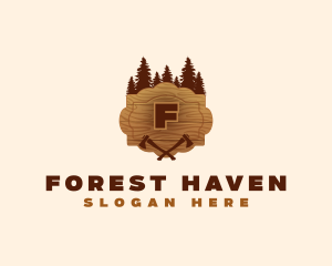 Forest Wood Axe logo design