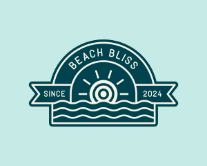 Sun Wave Beach logo design