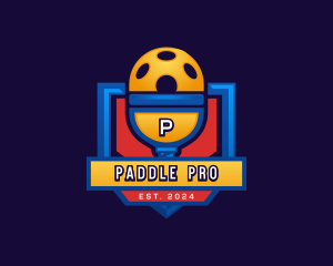 Pickleball Sports Paddle logo design