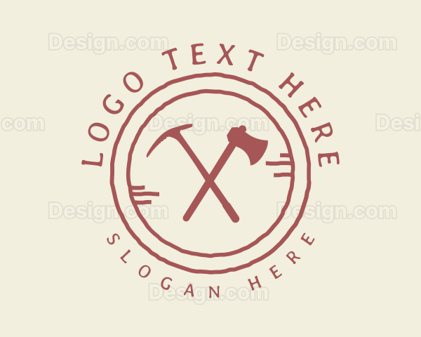 Outdoor Axe Pickaxe Logo