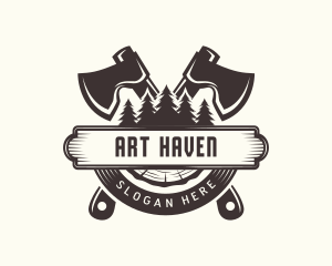 Forest Axe Woodwork logo design