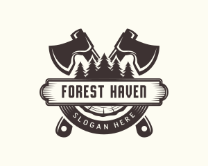 Forest Axe Woodwork logo design