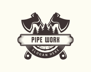 Forest Axe Woodwork logo design