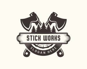 Forest Axe Woodwork logo design