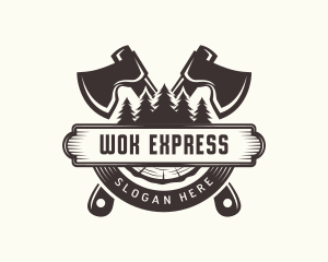 Forest Axe Woodwork logo design