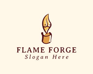 Erotic Candle Flame logo design