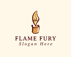 Erotic Candle Flame logo design