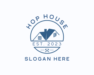 Residential House Roofing logo design