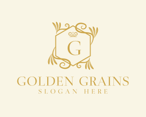 Golden Ornate Decor logo design