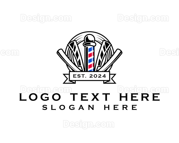 Barber Razor Haircut Logo