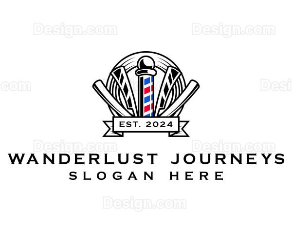 Barber Razor Haircut Logo