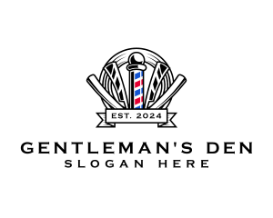 Barber Razor Haircut logo design