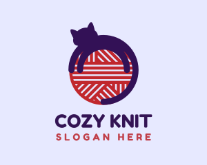 Cat Weave Yarn logo design