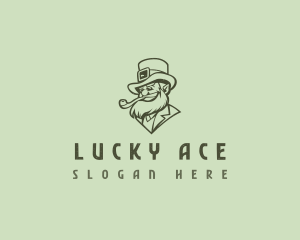 Leprechaun Smoking Pipe logo design