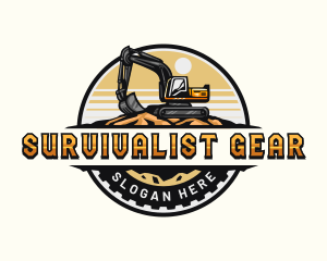 Construction Quarry  Excavator logo design