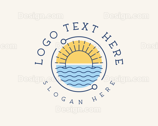 Tropical Beach Badge Logo