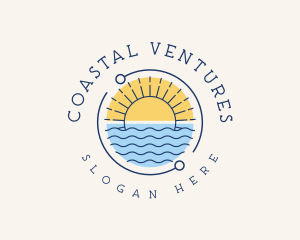 Tropical Beach Badge logo design