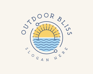 Tropical Beach Badge logo design