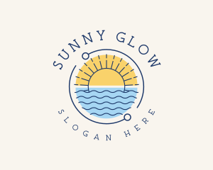 Tropical Beach Badge logo design