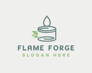 Scented Candle Leaves logo design