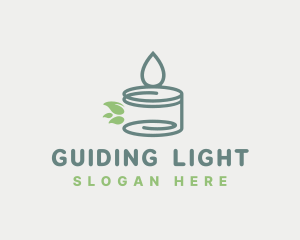 Scented Candle Leaves logo design