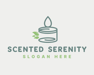 Scented Candle Leaves logo design