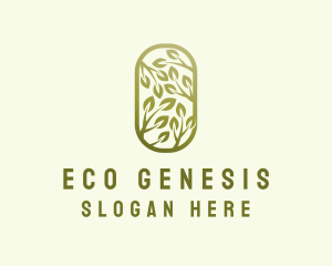 Natural Green Leaf logo design