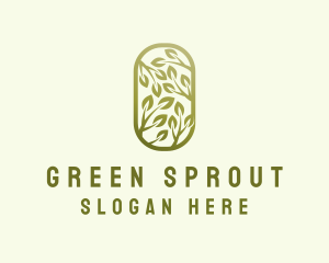 Natural Green Leaf logo design